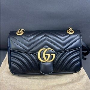 Black Quilted Leather Shoulder Bag